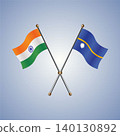 India and Nauru flag relations. Vector Illustration 140130892