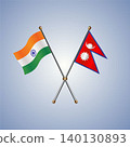 India and Nepal flag relations. Vector Illustration 140130893