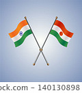 India and Niger flag relations. Vector Illustration 140130898
