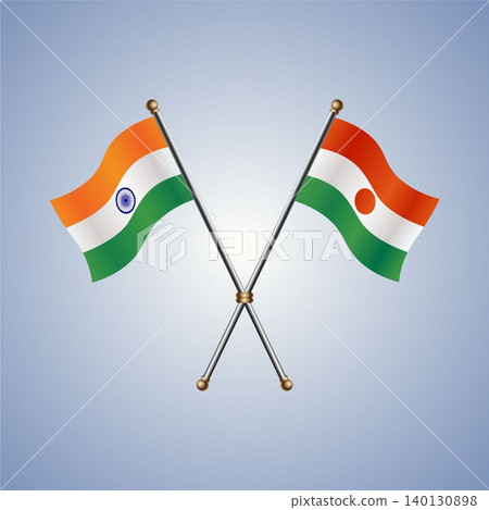 India and Niger flag relations. Vector Illustration India and Niger flag relations. Vector Illustration 140130898