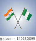 India and Nigeria flag relations. Vector Illustration 140130899
