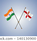 India and Northern Ireland flag relations. Vector Illustration 140130900