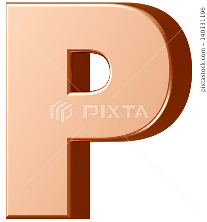 3D Material_Alphabet_P_Gold 3D Material_Alphabet_P_Gold 140131196