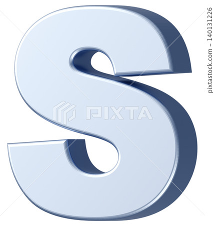 3D材質_字母_S_銀色 140131226