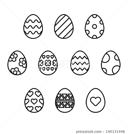 Easter Egg Icon Set - Line Outline Easter Egg Icon Set - Line Outline 140131446