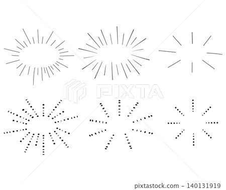 A set of decorative frames featuring converging lines and radial patterns. These effect line illustrations can be used for backgrounds and headings. 140131919
