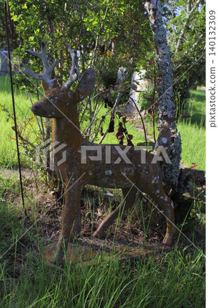 Deer Statue at Historic Ebenezer Cemetery Near Troup TX, Rural East Texas Deer Statue at Historic Ebenezer Cemetery Near Troup TX, Rural East Texas 140132309