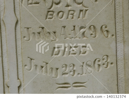 Close up of Historic Headstone in Rural East Texas Cemetery 140132374
