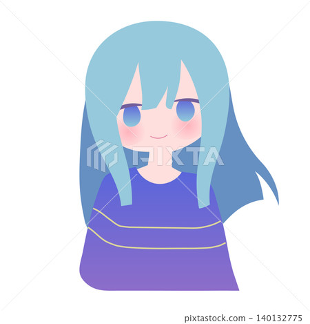 一個微笑的女孩的插圖 一個微笑的女孩的插圖 140132775