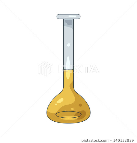 Illustration of laboratory flask with oil Illustration of laboratory flask with oil 140132859