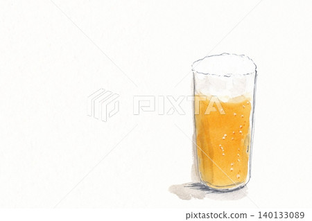 Hand-drawn watercolor illustration of draft beer Hand-drawn watercolor illustration of draft beer 140133089