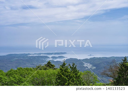 A panoramic view of the Utatsu area from Mount Tazuka, Minamisanriku Town, Miyagi Prefecture. A panoramic view of the Utatsu area from Mount Tazuka, Minamisanriku Town, Miyagi Prefecture. 140133523