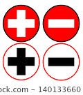 Positive and negative poles sign icon 140133660