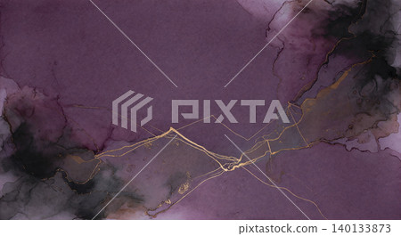 A cool background featuring ink bleeding and intersecting gold and bronze lines on dark purple Japanese paper. A cool background featuring ink bleeding and intersecting gold and bronze lines on dark purple Japanese paper. 140133873