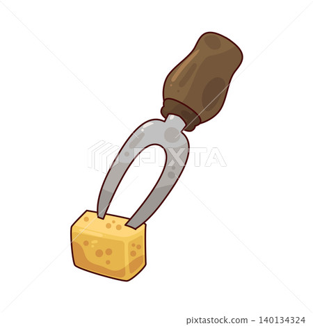 Illustration of Cheese Fork Illustration of Cheese Fork 140134324
