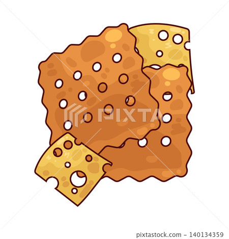 Illustration of Cheese Cracker Illustration of Cheese Cracker 140134359