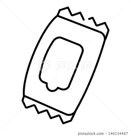 Line drawing illustration of wet wipes that can be used for disaster preparedness supplies. Line drawing illustration of wet wipes that can be used for disaster preparedness supplies. 140134487