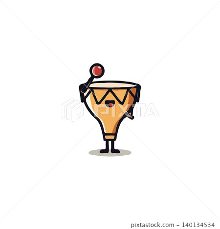 This joyful illustration features a cheerful musical instrument with a cute cartoon expression. Perfect for children's educational materials, playful animations, or any project needing a touch of This joyful illustration features a cheerful musical instrument with a cute cartoon expression. Perfect for children's educational materials, playful animations, or any project needing a touch of 140134534