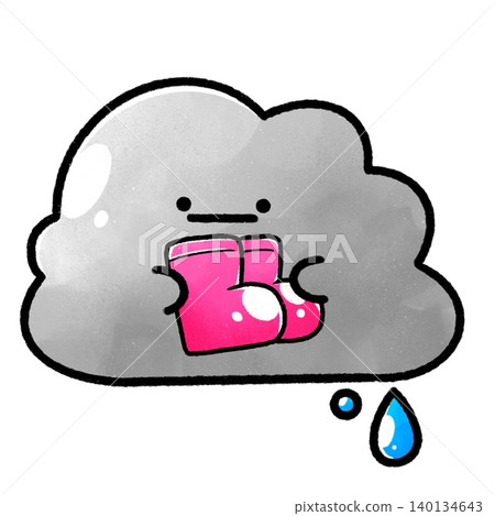 蓬鬆的雨雲 | 抱著穿著粉紅色雨靴的寶寶 蓬鬆的雨雲 | 抱著穿著粉紅色雨靴的寶寶 140134643