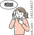 一位女士打電話來討論一個問題。 140134657