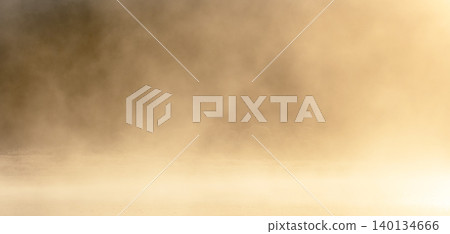 Lake Onbara, its surface shrouded in morning mist. Lake Onbara, its surface shrouded in morning mist. 140134666