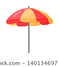 Red Orange Beach Umbrella Parasol Sun Clipart 140134697