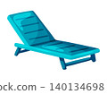 Blue Teal Beach Lounge Chair Sun Bed Clipart 140134698