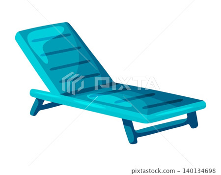 Blue Teal Beach Lounge Chair Sun Bed Clipart 140134698
