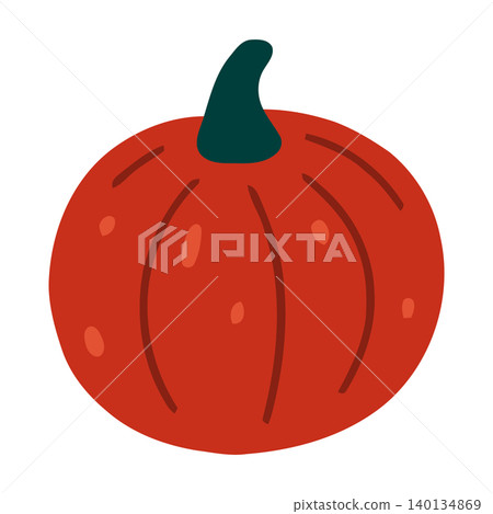 Pumpkin in cartoon flat vector style for Halloween decoration and fall season Pumpkin in cartoon flat vector style for Halloween decoration and fall season 140134869
