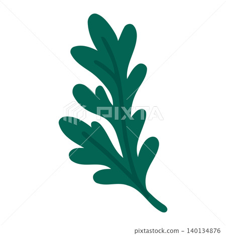 Green oak leaf flat vector illustration for nature and botanical designs Green oak leaf flat vector illustration for nature and botanical designs 140134876