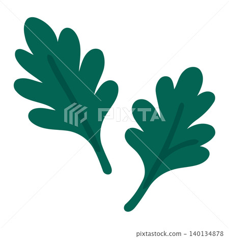 Green leaf illustration in flat vector style for nature and botanical designs Green leaf illustration in flat vector style for nature and botanical designs 140134878