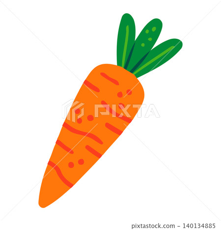 Carrot illustration in flat vector style for food packaging and branding Carrot illustration in flat vector style for food packaging and branding 140134885