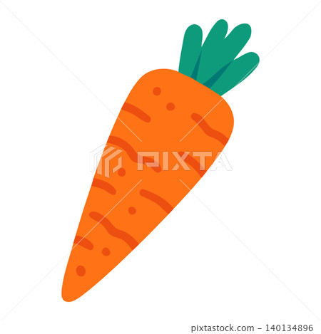 Carrot illustration in flat vector style for food packaging and branding 140134896