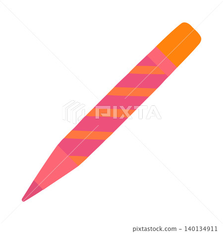 Colorful pencil striped pattern in flat vector style for stationery and design 140134911