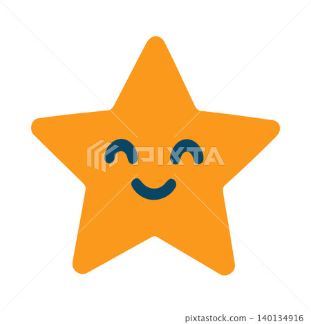 Smiling star mascot in flat vector style for sticker and icon design Smiling star mascot in flat vector style for sticker and icon design 140134916