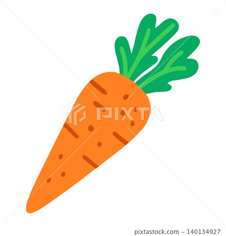 Carrot illustration in flat vector style for food packaging and branding Carrot illustration in flat vector style for food packaging and branding 140134927