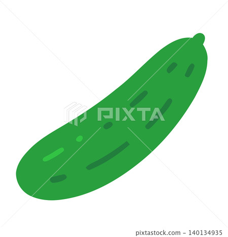 Cucumber in cartoon vector style for food illustration and packaging Cucumber in cartoon vector style for food illustration and packaging 140134935