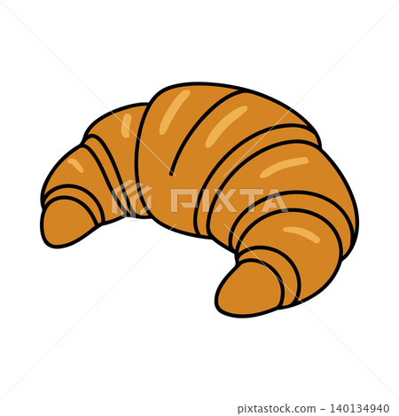Croissant cartoon vector illustration for bakery branding and food packaging Croissant cartoon vector illustration for bakery branding and food packaging 140134940