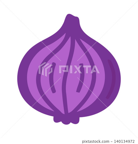 Purple onion flat vector illustration for food and recipe design Purple onion flat vector illustration for food and recipe design 140134972