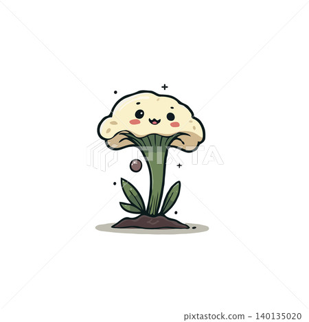 This adorable kawaii cauliflower illustration brings a touch of happiness and charm to the world of healthy eating. With its cute smile and simple design, it's perfect for adding a whimsical touch This adorable kawaii cauliflower illustration brings a touch of happiness and charm to the world of healthy eating. With its cute smile and simple design, it's perfect for adding a whimsical touch 140135020