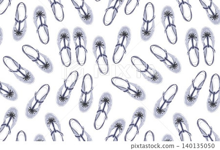 T-strap sandal seamless repeat pattern in line art style for textile print and fabric design T-strap sandal seamless repeat pattern in line art style for textile print and fabric design 140135050