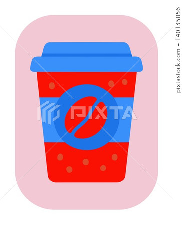 Coffee cup flat vector icon in modern style for food packaging and branding Coffee cup flat vector icon in modern style for food packaging and branding 140135056
