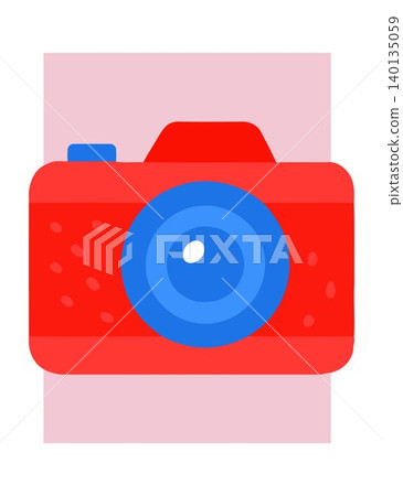 Red camera flat vector illustration for photography equipment and web design Red camera flat vector illustration for photography equipment and web design 140135059