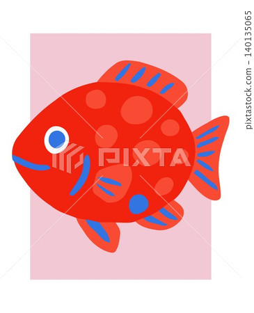 Red fish vector illustration in flat style for kids and educational materials Red fish vector illustration in flat style for kids and educational materials 140135065