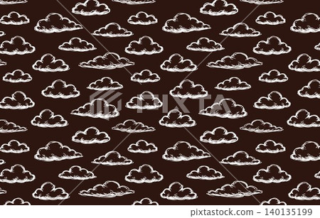 White cloud seamless repeat pattern on brown background for textile print and wrapping paper 140135199