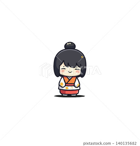 A charming digital illustration showcases a sweet chibi character rendered in a style reminiscent of Japanese art. The character features a delightful design, conveying a sense of innocence and A charming digital illustration showcases a sweet chibi character rendered in a style reminiscent of Japanese art. The character features a delightful design, conveying a sense of innocence and 140135682