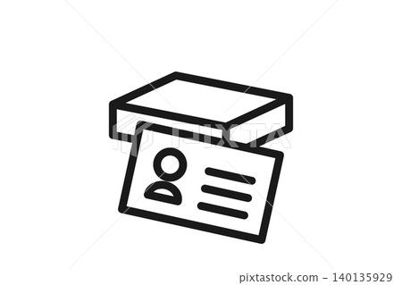 Business card case, business card holder, business card set, line art, icon, simple, monochrome 140135929