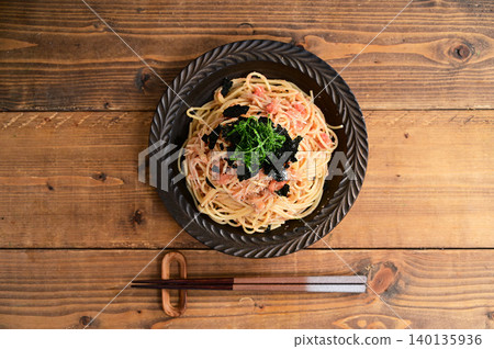 Shiitake mentaiko pasta 140135936