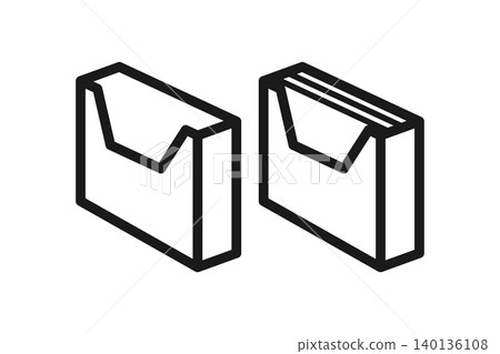 文件盒,內含兩個線條藝術圖標,分別代表兩個文件。 文件盒,內含兩個線條藝術圖標,分別代表兩個文件。 140136108