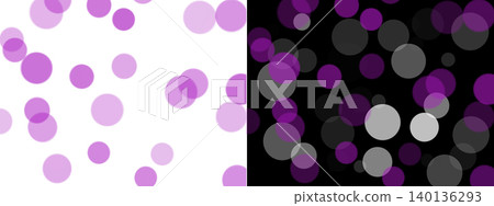 Abstract bokeh circles in purple and gray on transparent or black background 140136293